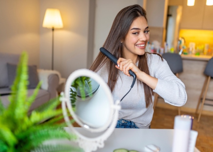 permanent hair straightening at home